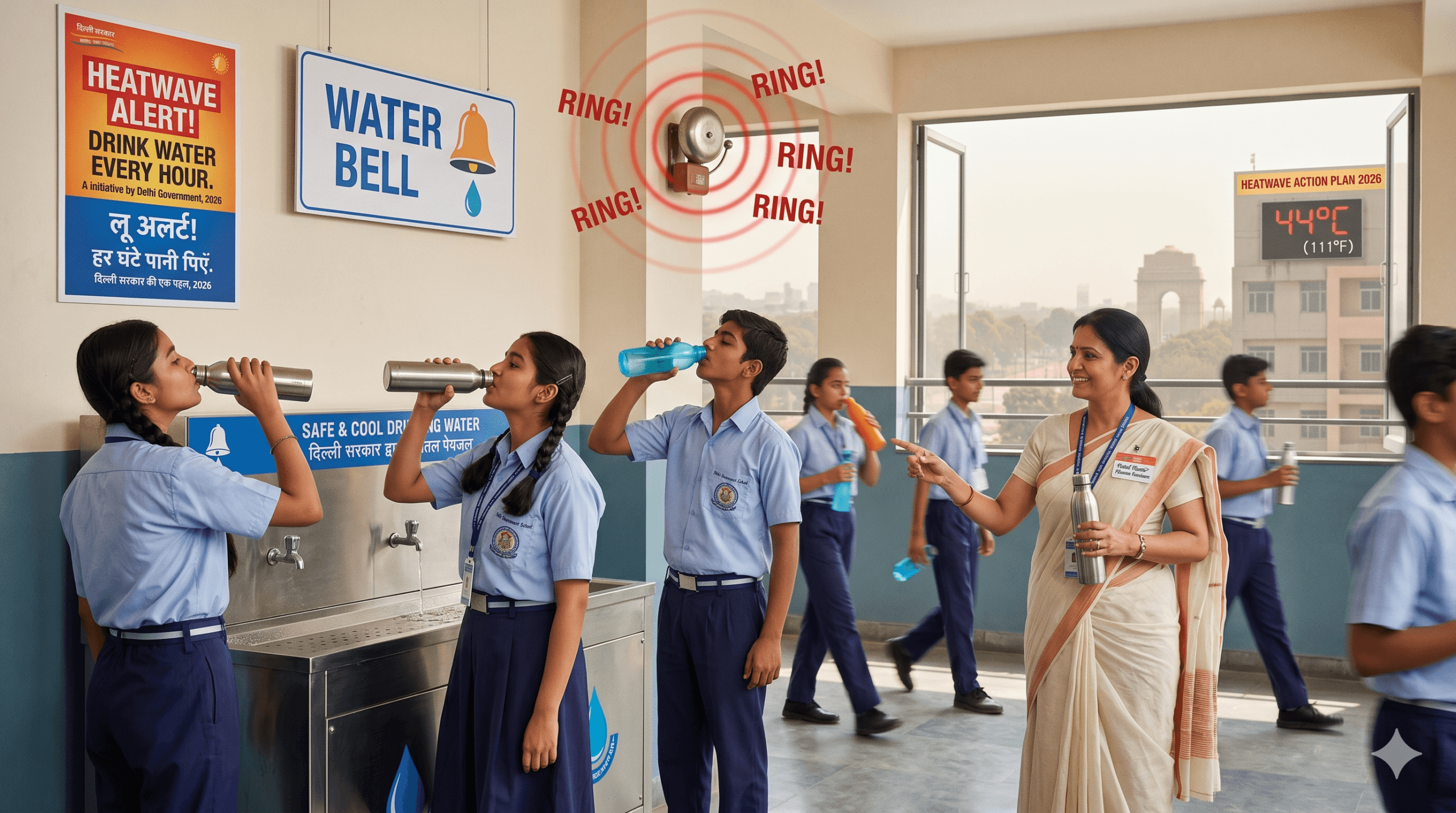 Delhi schools introduced water bells