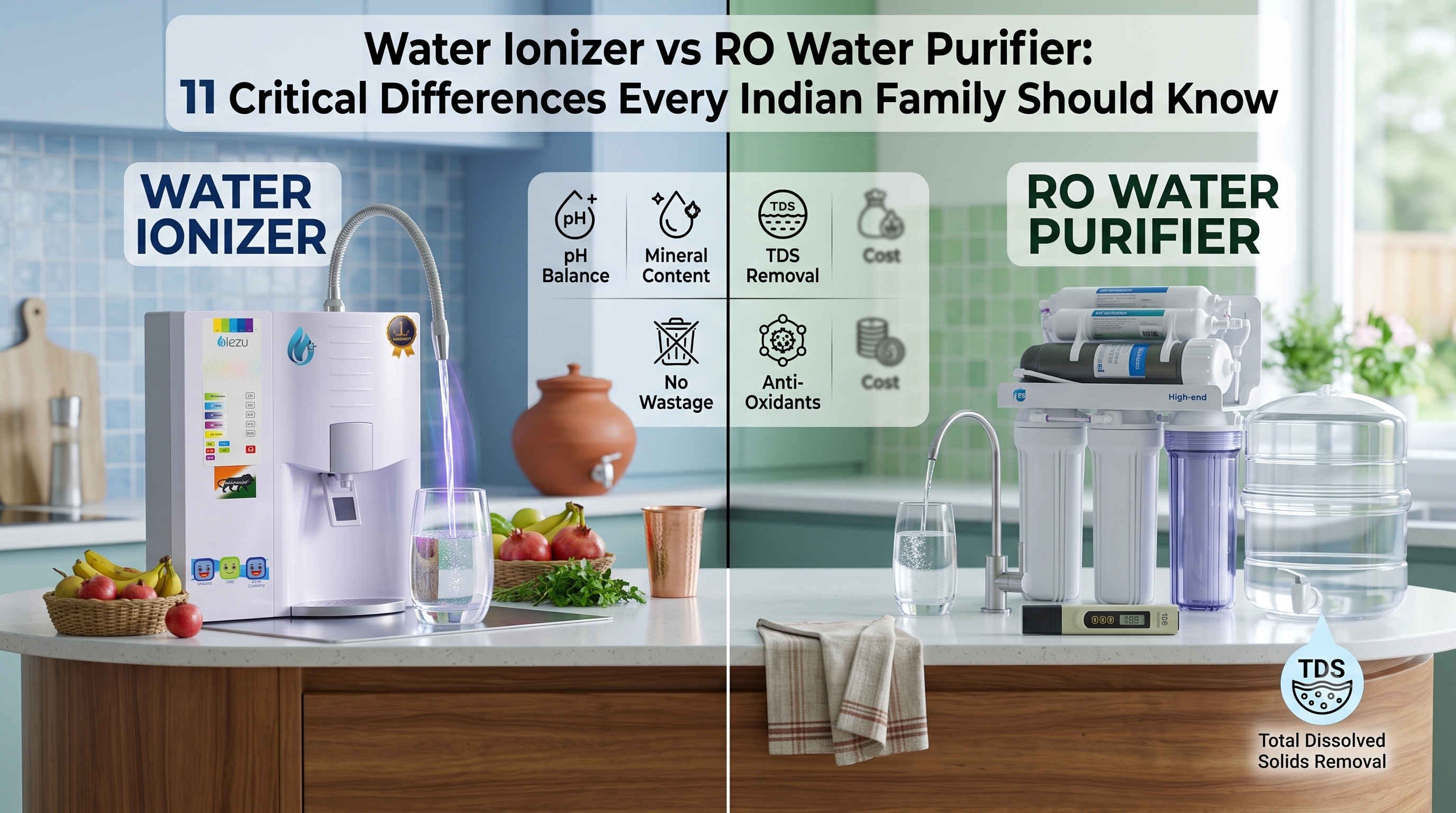 Water Ionizer vs RO Water Purifier: 11 Critical Differences Every Indian Family Should Know 1 Water Ionizer vs RO